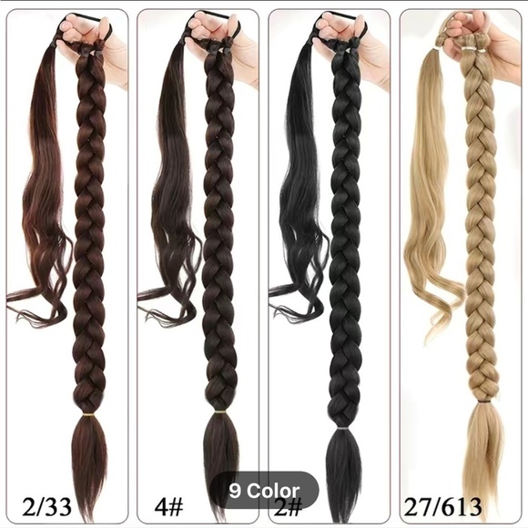 Long ponytail extensions with elastic band new in package-Black - Picture 3 of 3